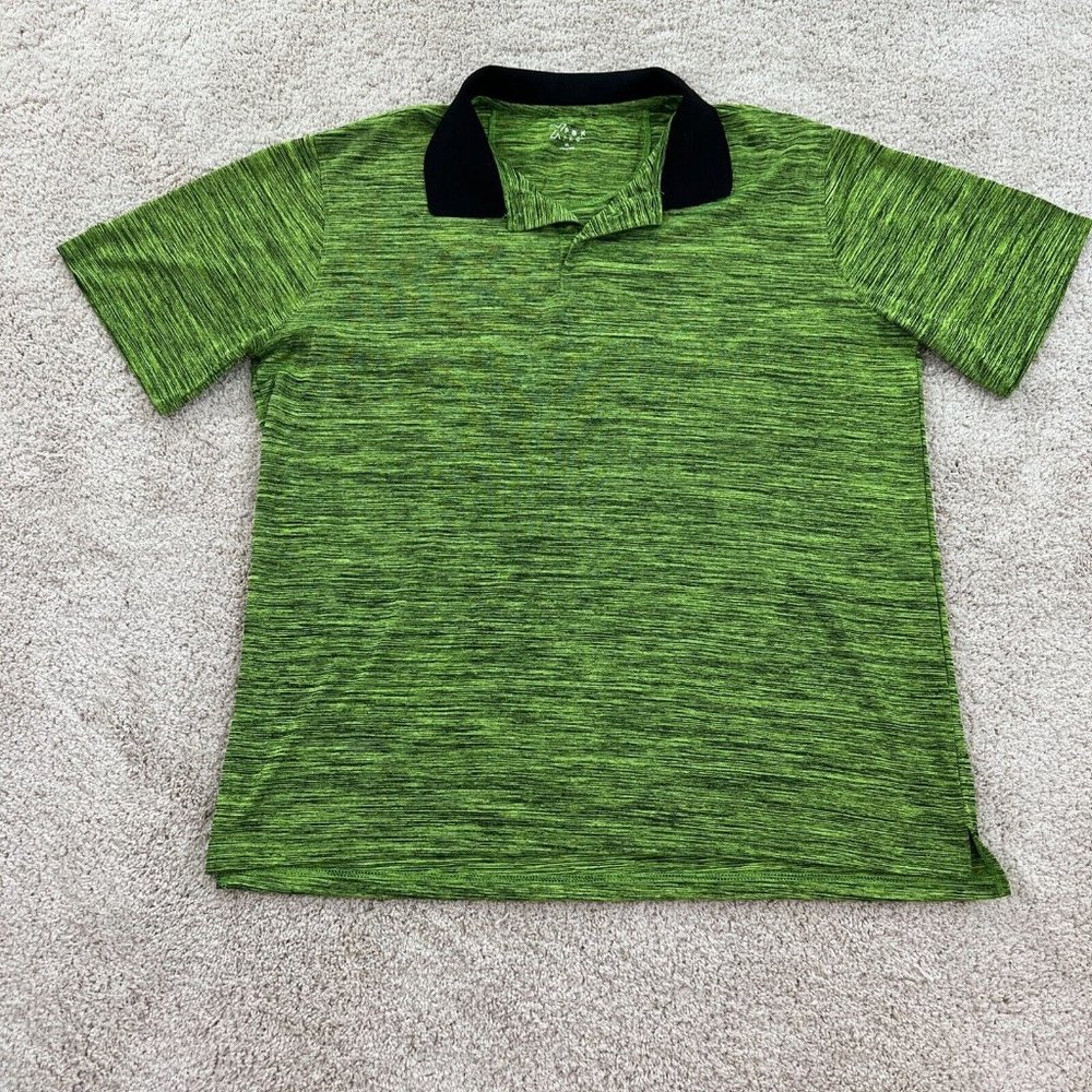 XPBX Pro Men's Shirt XL Green Black Short Sleeve Polo Golf Polyester